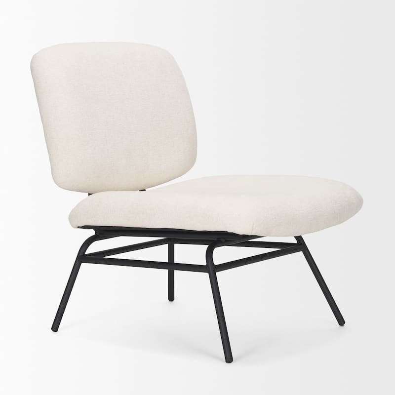 Nora Charcoal Fabric w/ Matte Black Metal Legs Accent Chair - 30.8L x 25.4W x 31.9H