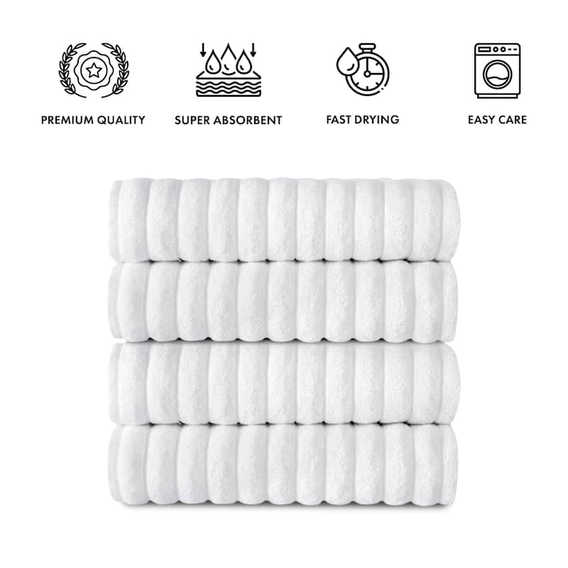 Brampton Turkish Cotton 4 Piece Bath Towels Set Heavyweight 27x54"