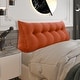 preview thumbnail 92 of 182, WOWMAX Large Reading Wedge Headboard Pillow for Bed Rest Back Support Queen - Cotton Orange