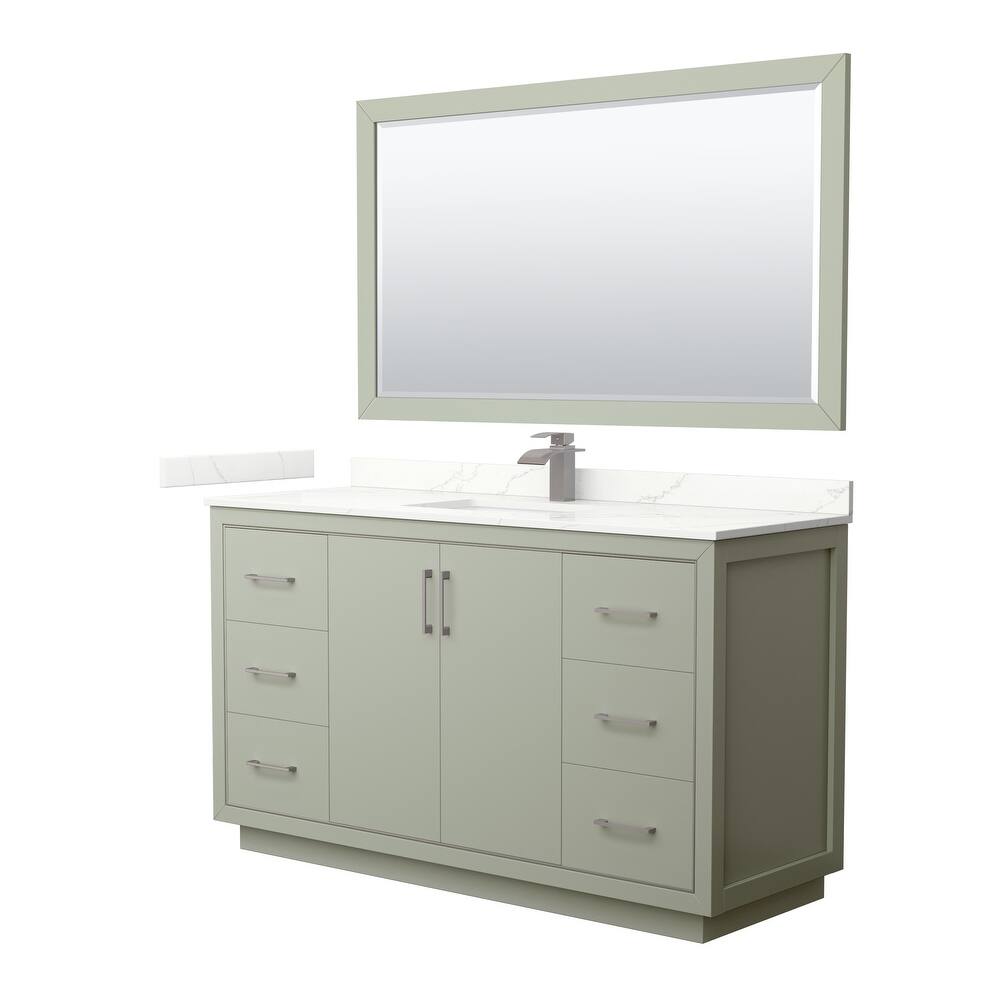 Icon 60-inch Single Vanity, Quartz Top, 58-inch Mirror