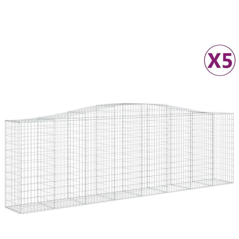vidaXL Gabion Basket Arched Gabion Basket Planter for Flower Galvanized Iron - 78.7 x 78.7 x 23.6 inch
