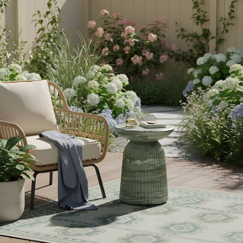 Studio London Maddox Stylish End Table for Elegant Home Interiors - Green Marble