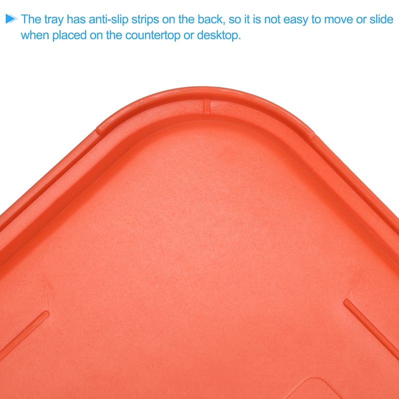 12" x 16" Plastic Fast Food Trays Bulk Rectangular Serving Trays, Orange