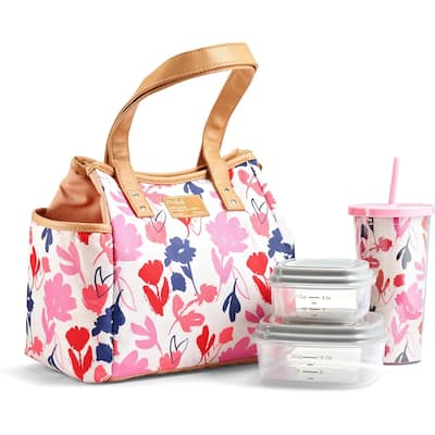 Fit & Fresh 993FF2964 Botanical Silo Pink 2 Containers And Tumbler