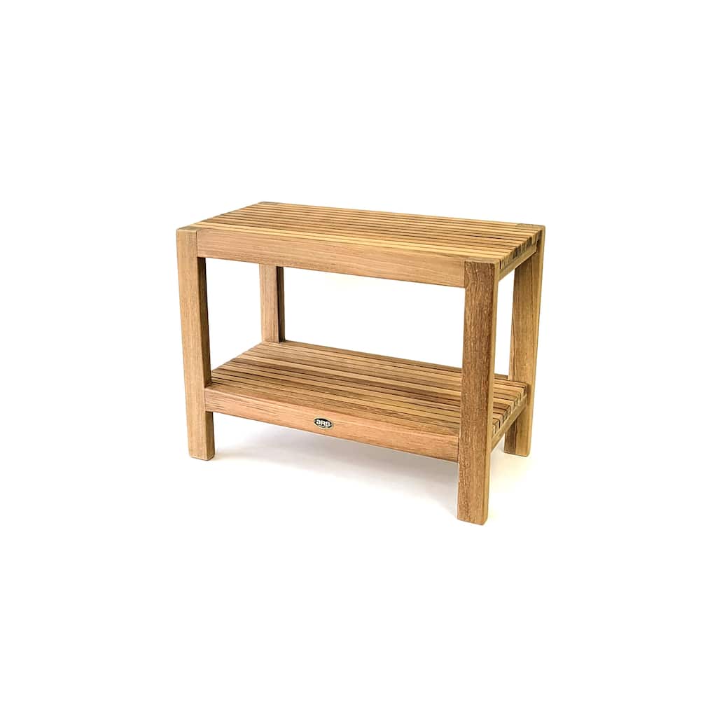 Teak Shower Bench Fiji 24" (60 cm) with Shelf
