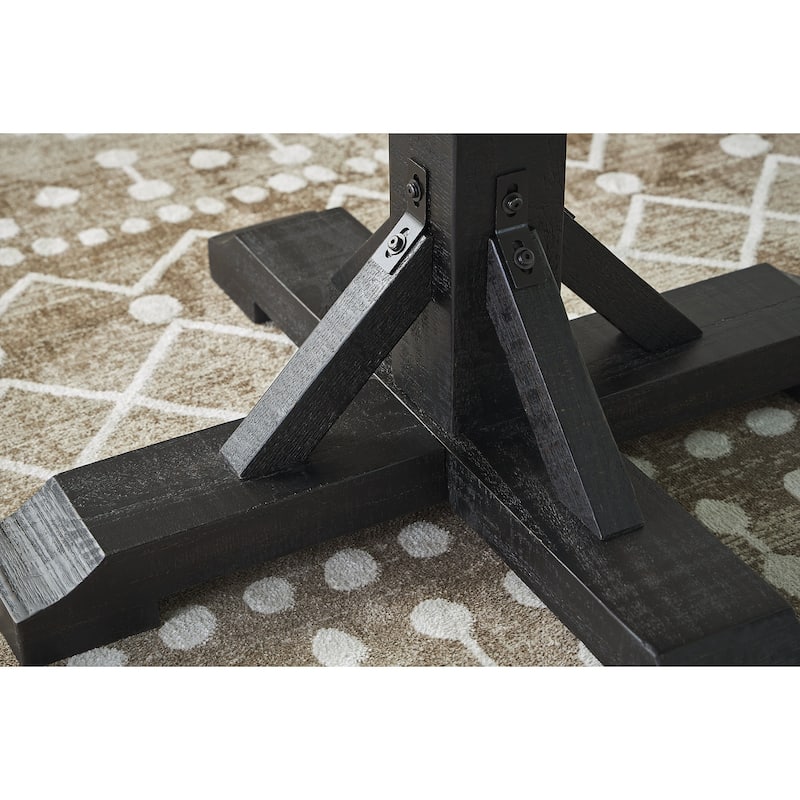 Signature Design by Ashley Valebeck Black/Dark Brown Counter Height Dining Table - 48" W x 48" D x 36" H