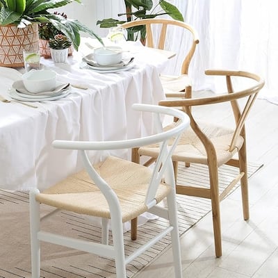 Chair White Ash Solid Wood Hand Woven Paper Cord Seat Eco Oil Finish 22x21x30 Inches Non Toxic Fire Resistant
