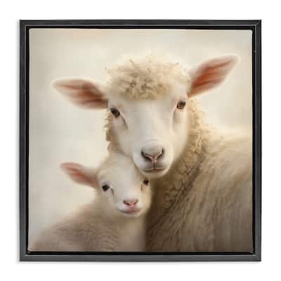 Stupell Lamb & Sheep Cuddles Framed Floater Canvas Wall Art Design By Heidi Kuntz