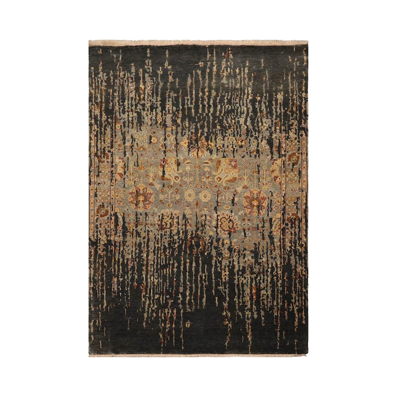 Premium Quality Peach Hand Knotted Traditional Oushak Wool Area Rug - 6' x 8' 8''