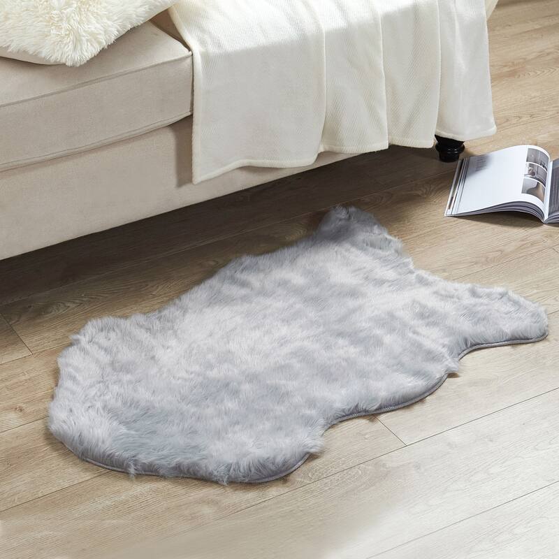 Serenta Shag Sheepskin Silky FauxFur Area Rug Sofa Decor - 24" x 36" - 24" x 36"