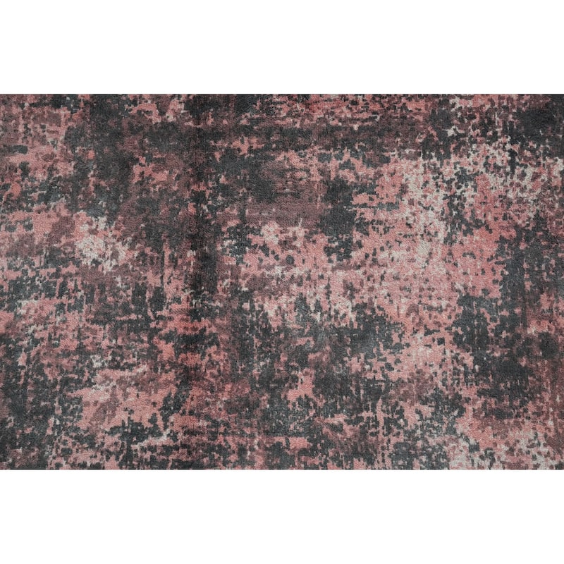 Hand Knotted Oriental Viscose Silk Carpet Modern Abstract Pink Abstract Area Rug - 7' 6'' X 5' 7''