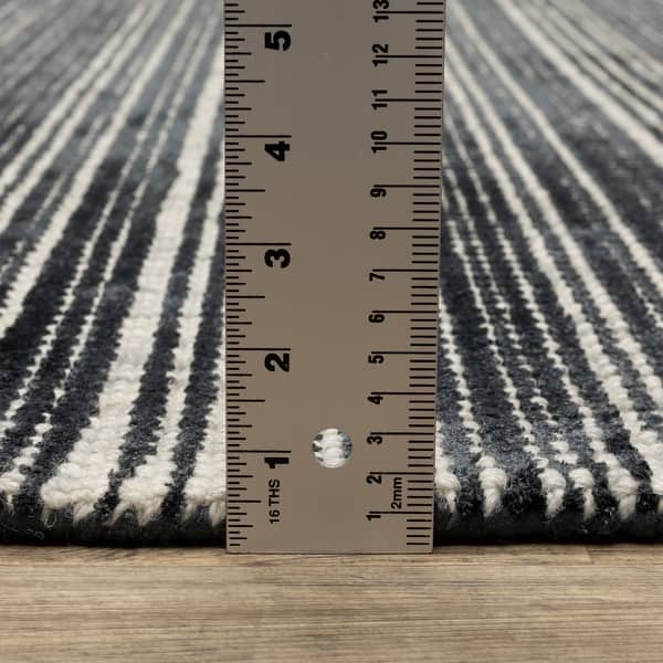 dimension image slide 2 of 8, Style Haven Corey Textural Stripe Wool and Viscose Hand-tufted Rug