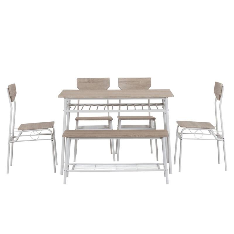 Steel Frame 6-Piece Modern Dining Set for Kitchen
