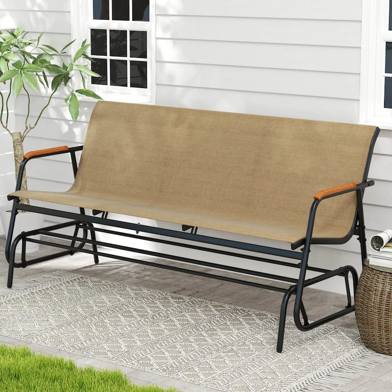 Costway Patio Glider Bench for 3 Swing Gliding Loveseat with Curved - See Details