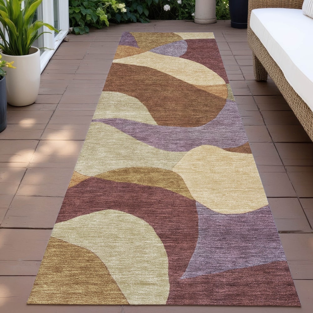 Machine Washable Indoor/Outdoor Modern Century Chantille Rug