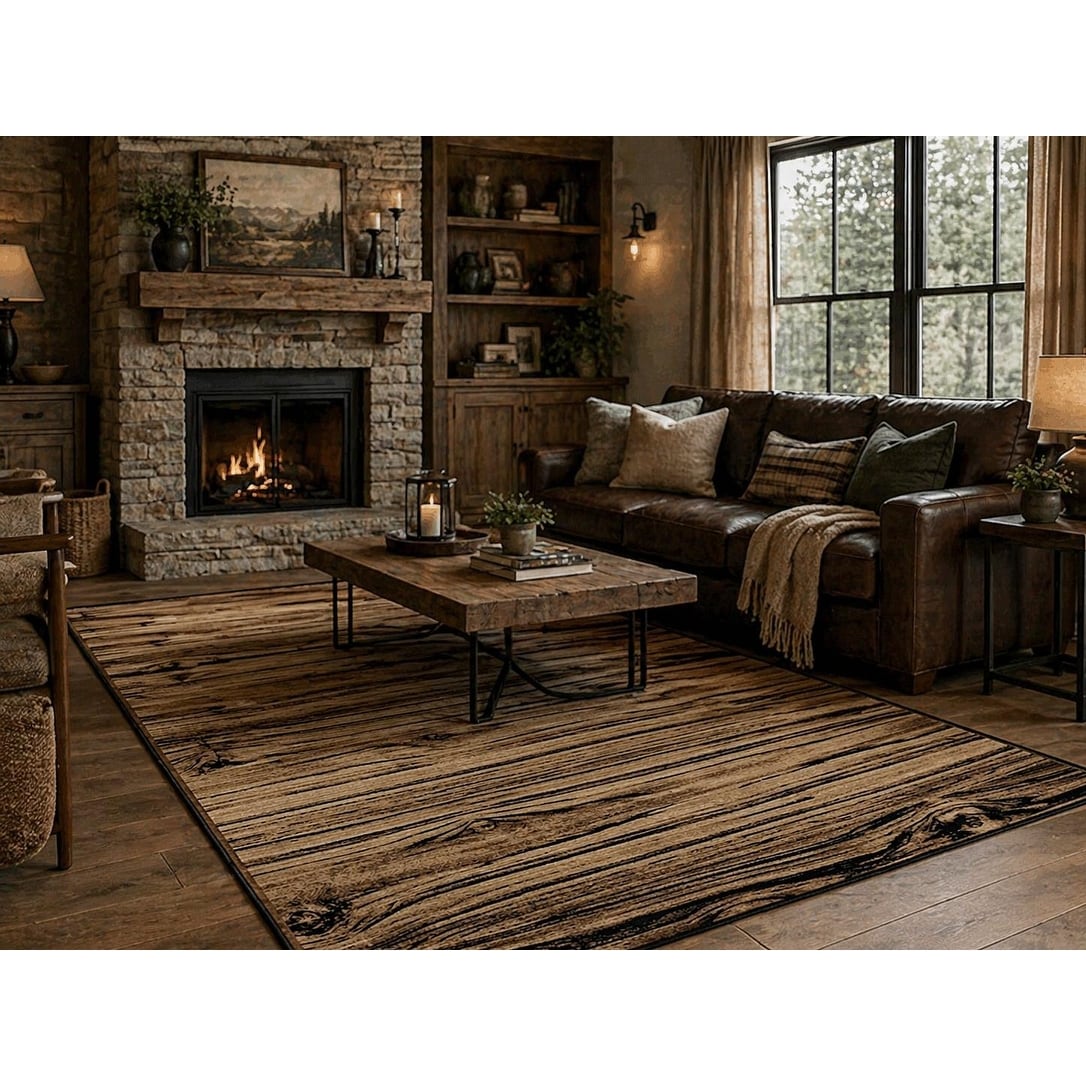 American Destination Lumberton Brown Lodge Area Rug