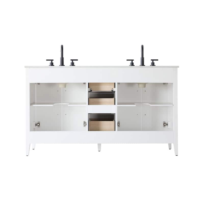 Elegant Lighting VF29360D Millie 60" Free Standing Double Basin Vanity