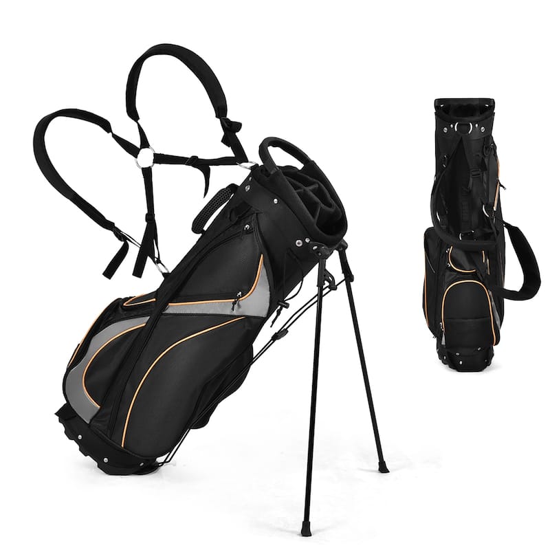 Costway Golf Stand Bag Portable Lightweight Golf Carry Club Bag w/ - See Details - See Details - Black
