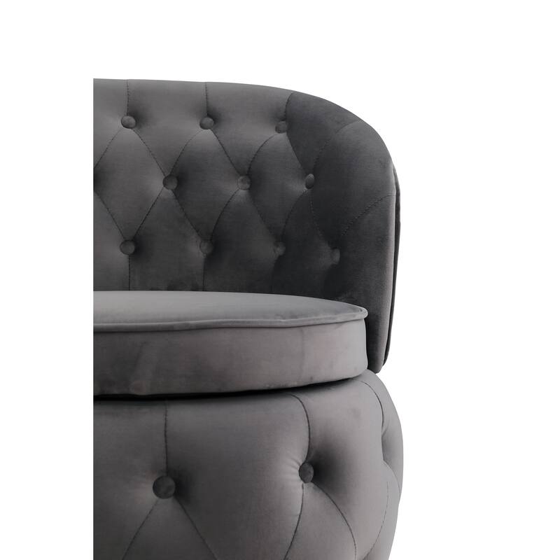 360 Degree Swivel Cuddle Barrel Accent Storage Chairs, Round Armchairs with Wide Upholstered