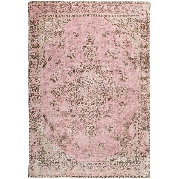 Sahara Turkish Style Pink Distressed Medallion Rug - Bed Bath