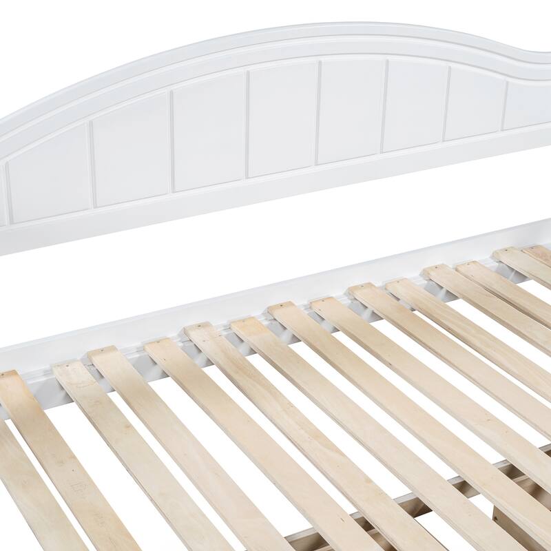 Wooden Twin Size Daybed with Twin Size Trundle, Extendable Daybed with Two Storage Drawers