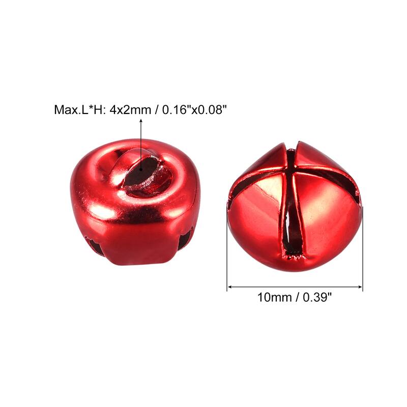 Jingle Bells, 24pcs Small Bells for Crafts DIY Christmas - Red - 10mm