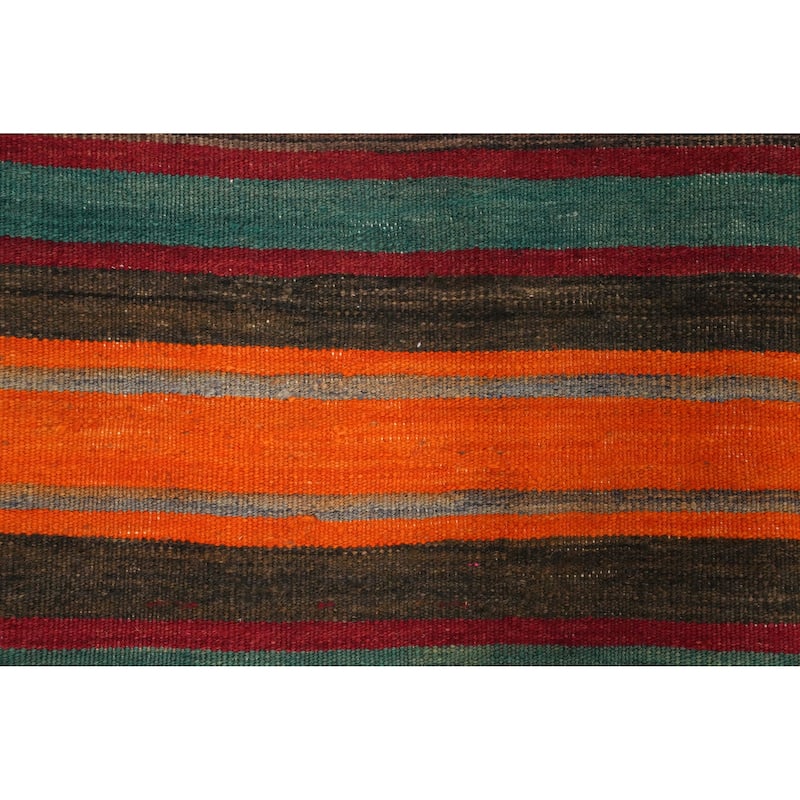 Hand Woven Oriental 100% Wool Carpet Southwestern Geometric Multi-Colored Kilim Area Rug - 10' 9'' X 6' 6''