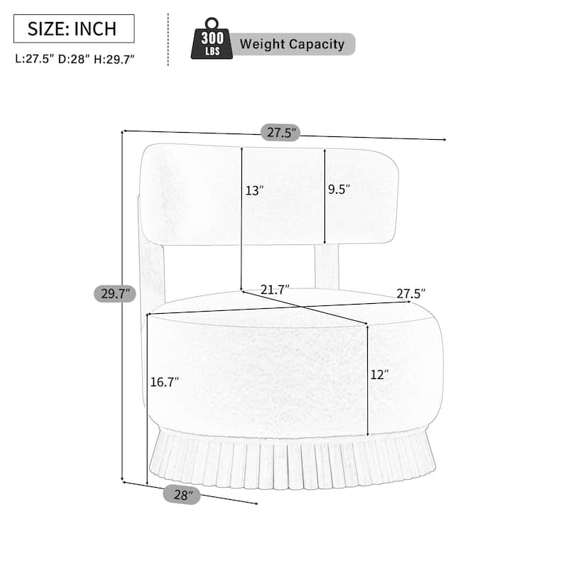 Modern Farmhouse Bouclé Armless Chair with Straw-Inspired Wood Base by Harper&Bright Designs