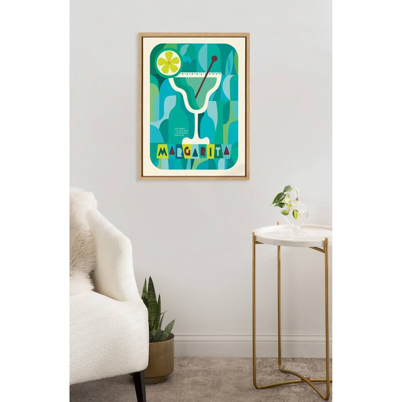 Kate and Laurel Sylvie MCM Margarita Framed Canvas by Rachel Lee