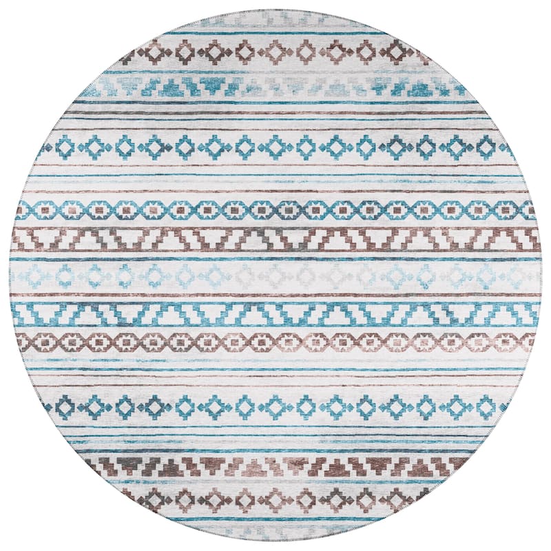 Indoor/ Outdoor Addison Yuma Southwest Striped Washable Area Rug
