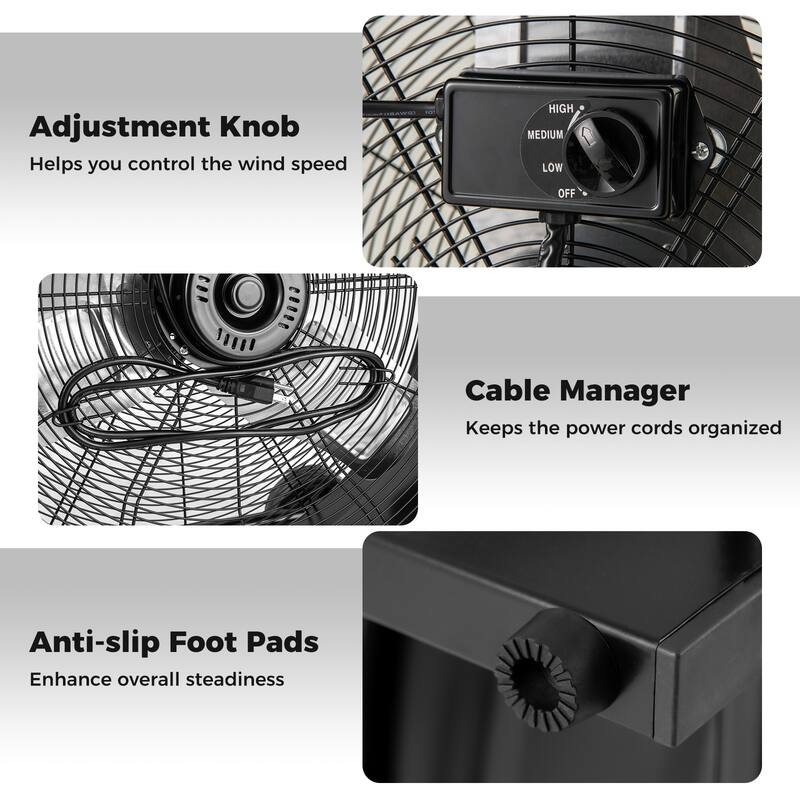 Gymax 24 Inch Industrial Drum Fan w/ 360 Degree Adjustable Tilt & 2
