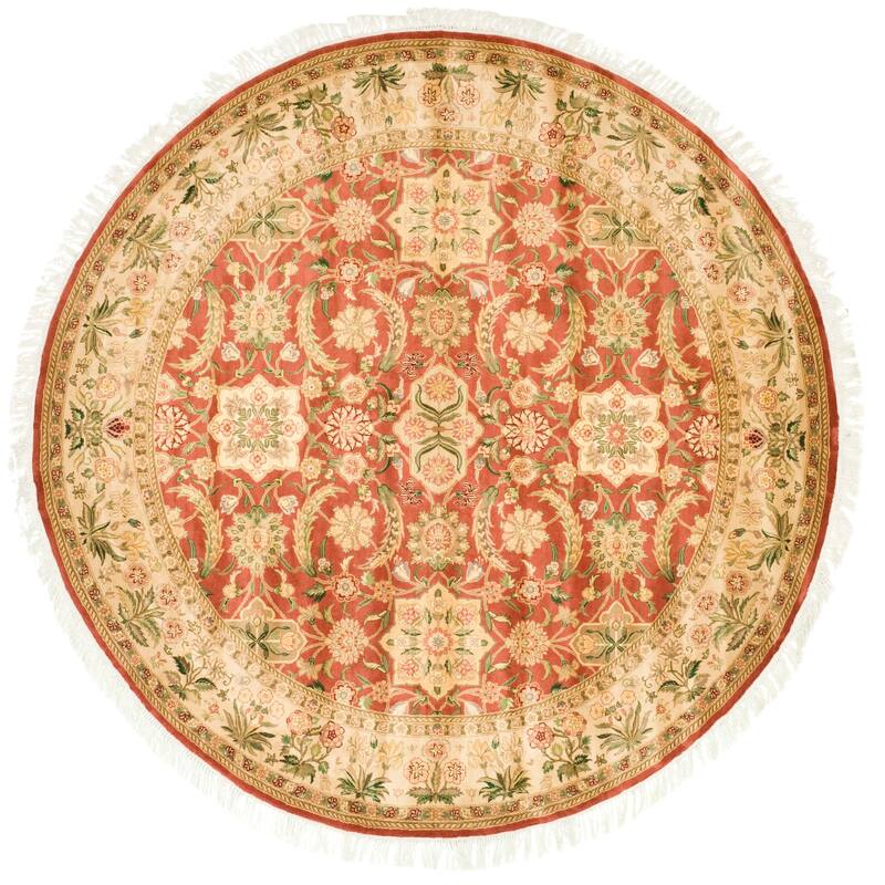 SAFAVIEH Couture Hand-knotted Versailles Nantkea Traditional Oriental Silk Rug - 8' x 8' Round - Multi