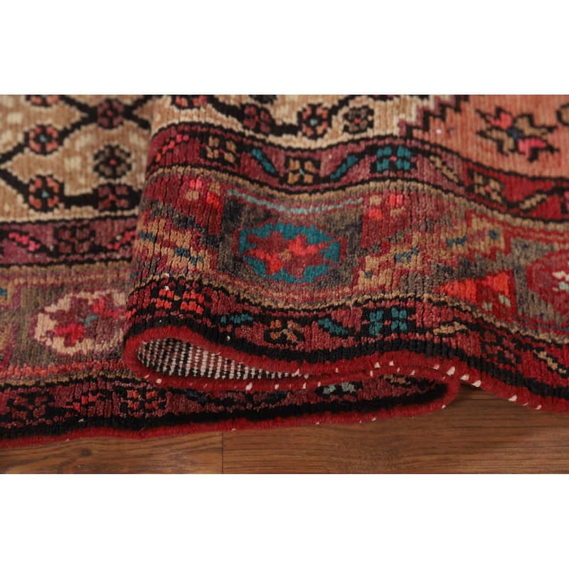 Geometric Koliaei Persian Vintage Runner Rug Handmade Wool Carpet - 3'6" x 9'9"