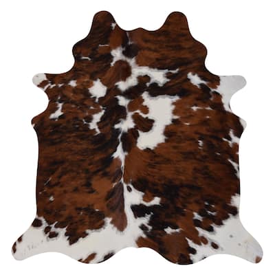Real Cowhide Rug Tricolor & White - 6' x 7'