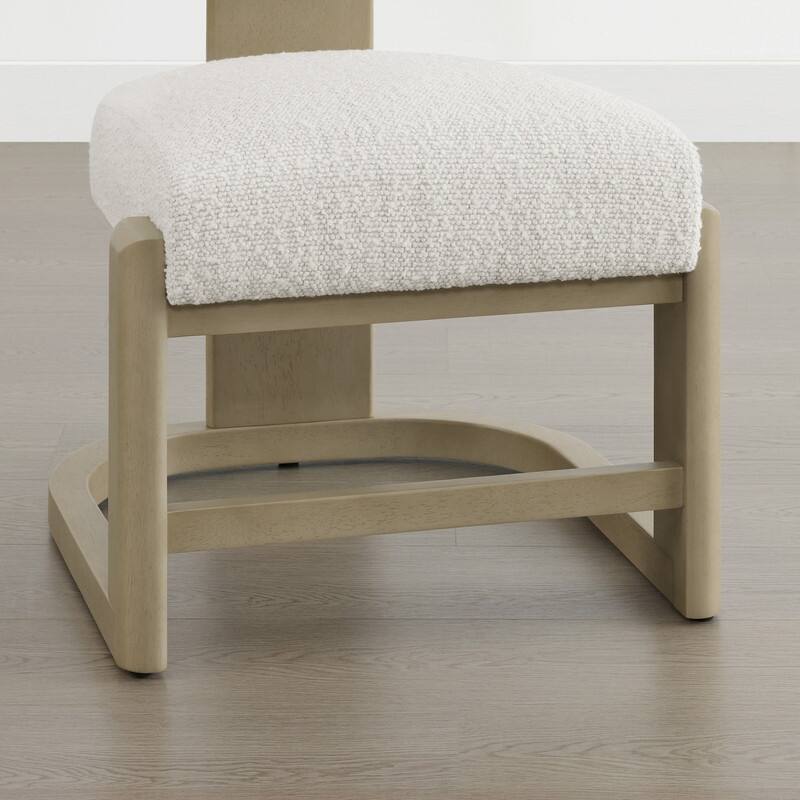 Spruce & Spring Arya Upholstered Boucle Dining Chair with Solid Wood Frame