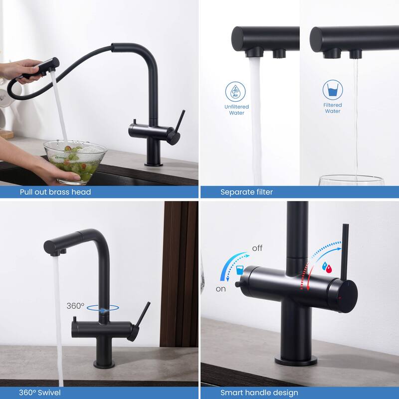 Circular 2-in-1 Water Filter Kitchen Pull Out Faucet