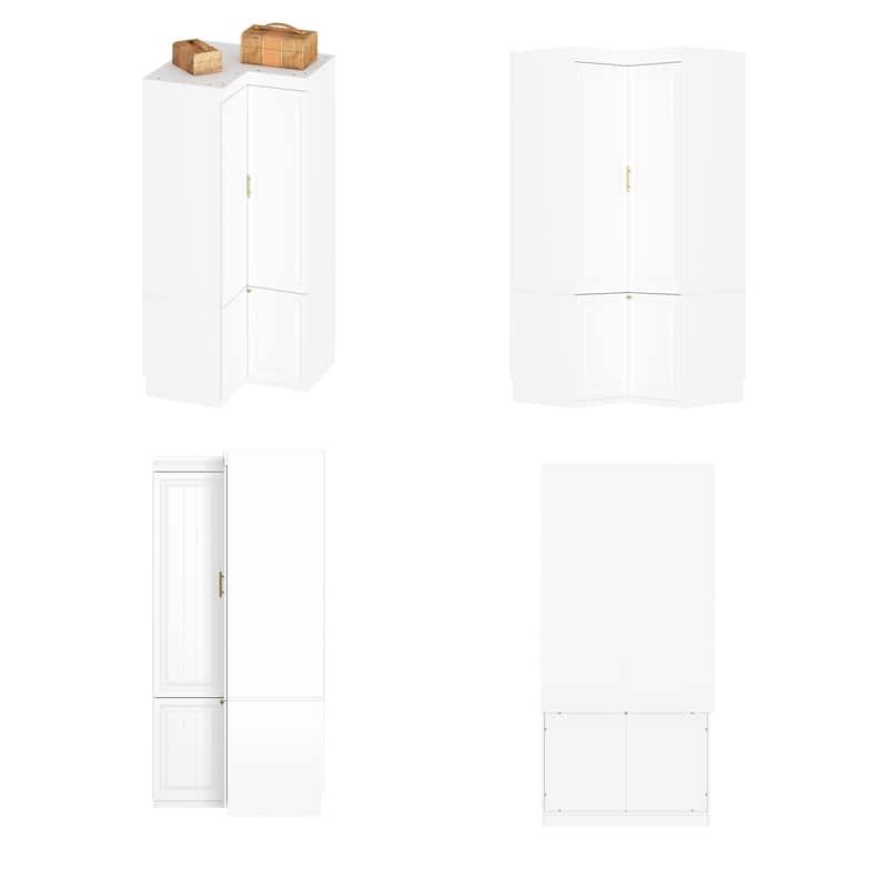 93.9"H/74.2"H Armoires Wardrobe Closet Cabinet Hanging Drawers Storage