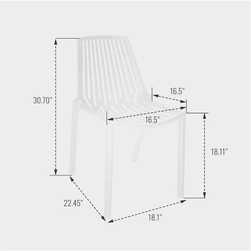 LeisureMod Acken Mid-Century Modern Plastic Dining Chair, Set of 4 - 30.7"