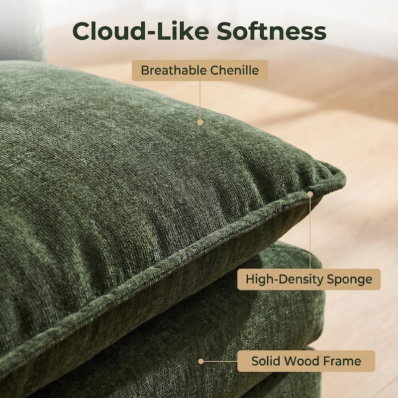 Cloud Chenille Upholstered Modular Sectional Sofa with DIY Combination Design