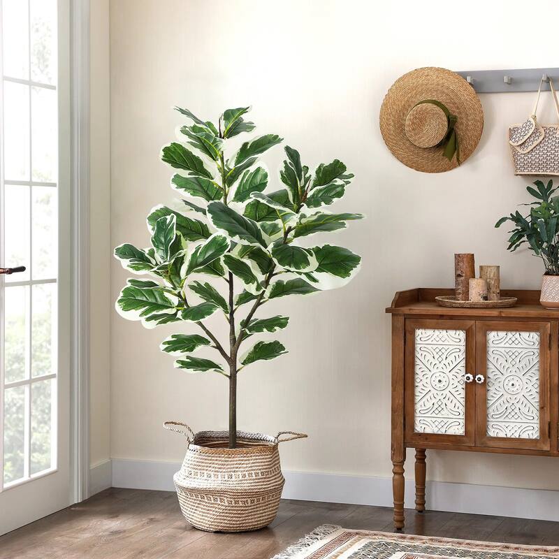 Artificial Fiddle Leaf Fig Tree 51 Inch for Indoor Outdoor - 130CM