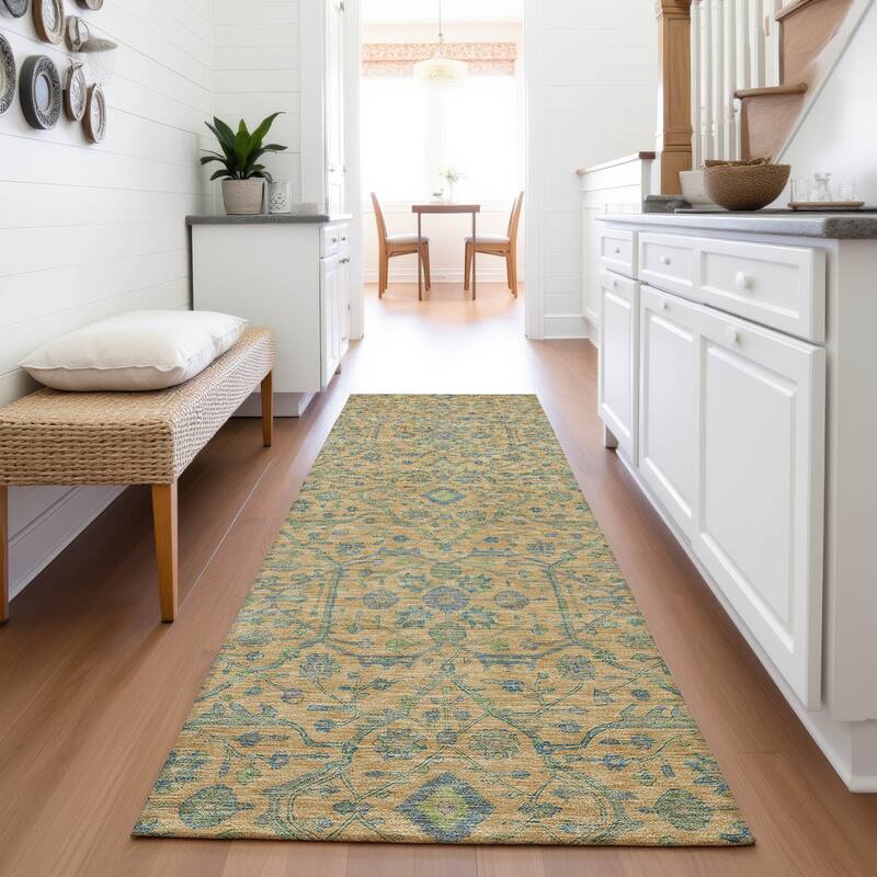 Premium Washable Super Soft Traditional Persian Mayfield Rug - Orange - 2'3" x 7'6"