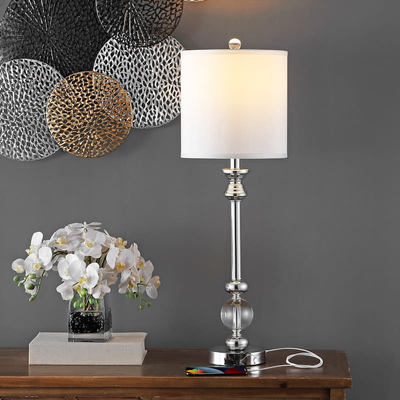 SAFAVIEH Lighting 31-inch Crystal Erica Crystal Candlestick Lamp (Set of 2). - 10"W x 10"D x 31"H