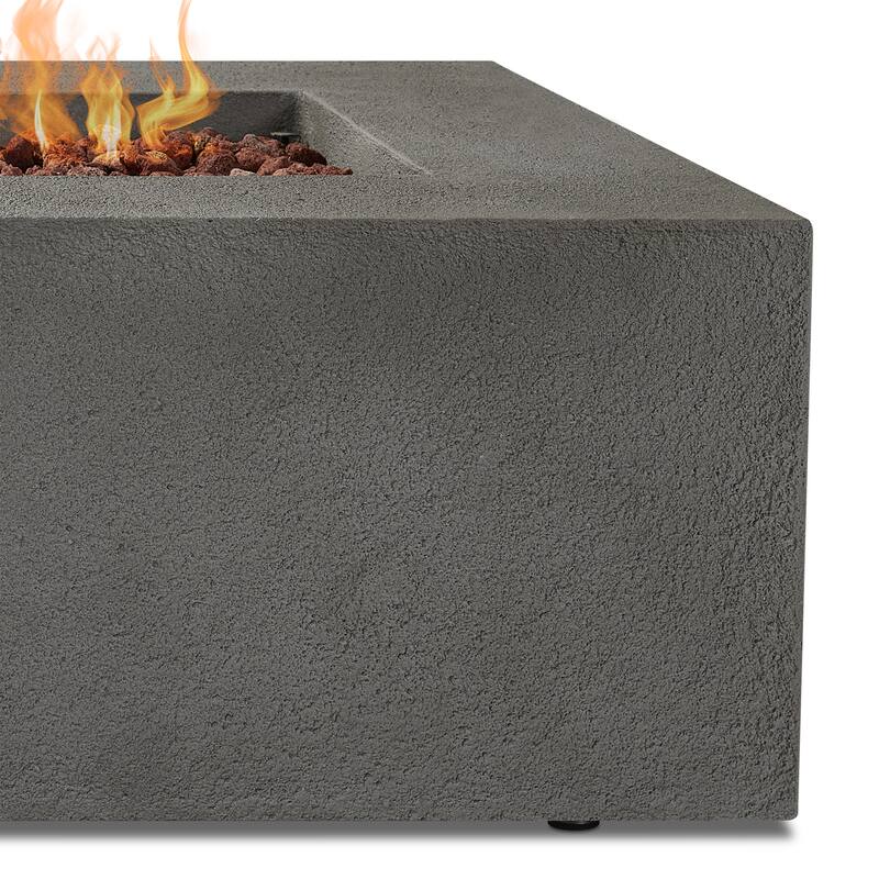 Baltic 50.5" Rectangle Natural Gas Fire Table Glacier Gray by Real Flame
