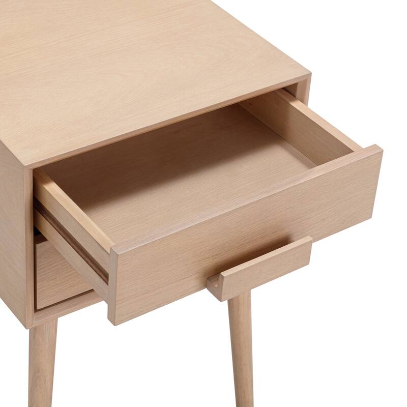 Nathan James Harper 2-Drawer Mid-Century Side Table