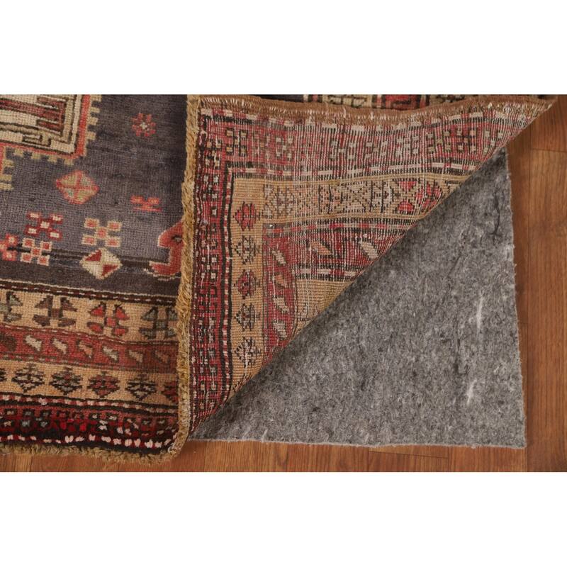 Meshkin Persian Vintage Runner Rug Handmade Wool Carpet - 4'3" x 9'5"