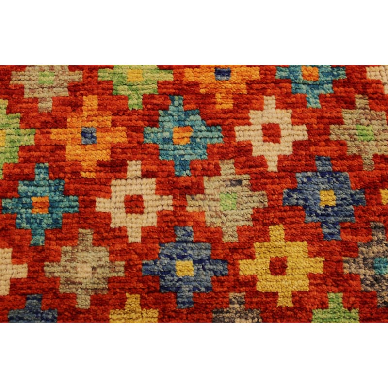 Boho Chic Balochi Jaramillo Orange/Brown Hand Knotted Wool Rug - 4'11'' x 6'6''