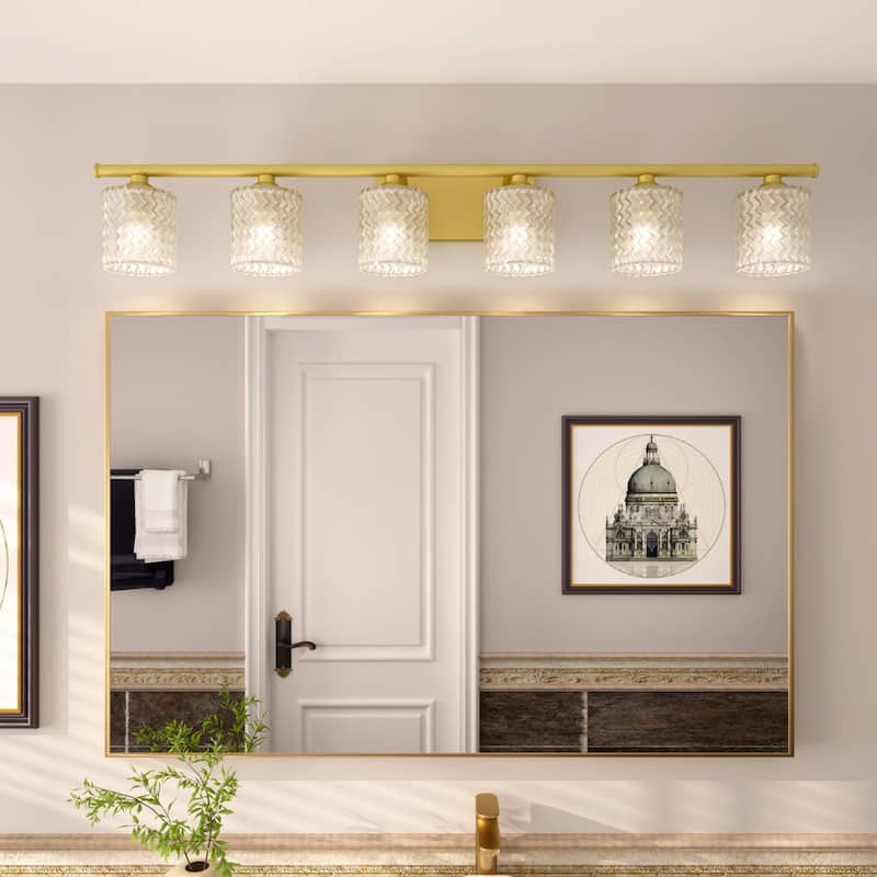 Acroma 6-light Modern Statement Crystal Bathroom Vanity Light - 45 inches