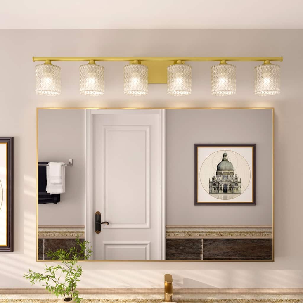 Acroma 6-light Modern Statement Crystal Bathroom Vanity Light - 45 inches