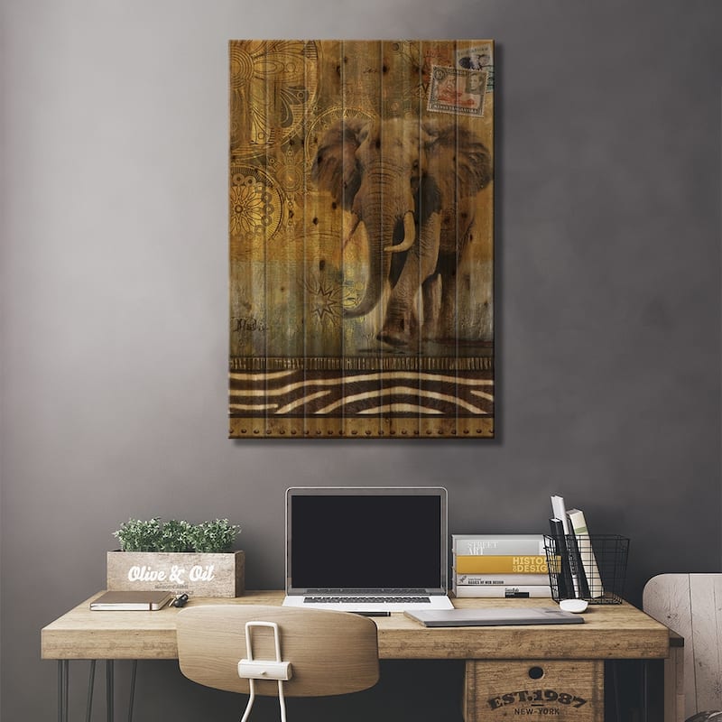 Expedition I Print On Wood by Patricia Pinto - Multi-Color