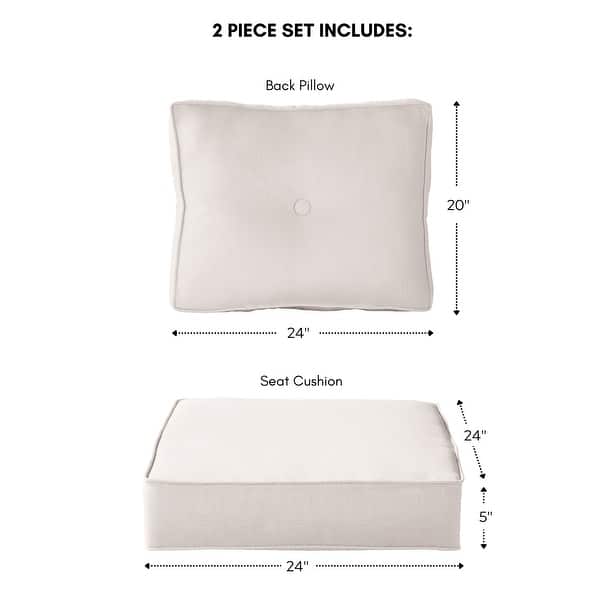 dimension image slide 3 of 12, Sunbrella 2-Piece Premium Deep Seat Outdoor Cushion Set